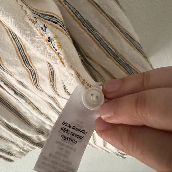 Linen Pinstripe Open Front Blazer Size Medium Style 114336 Casual Maurice’s - Picture 11 of 14